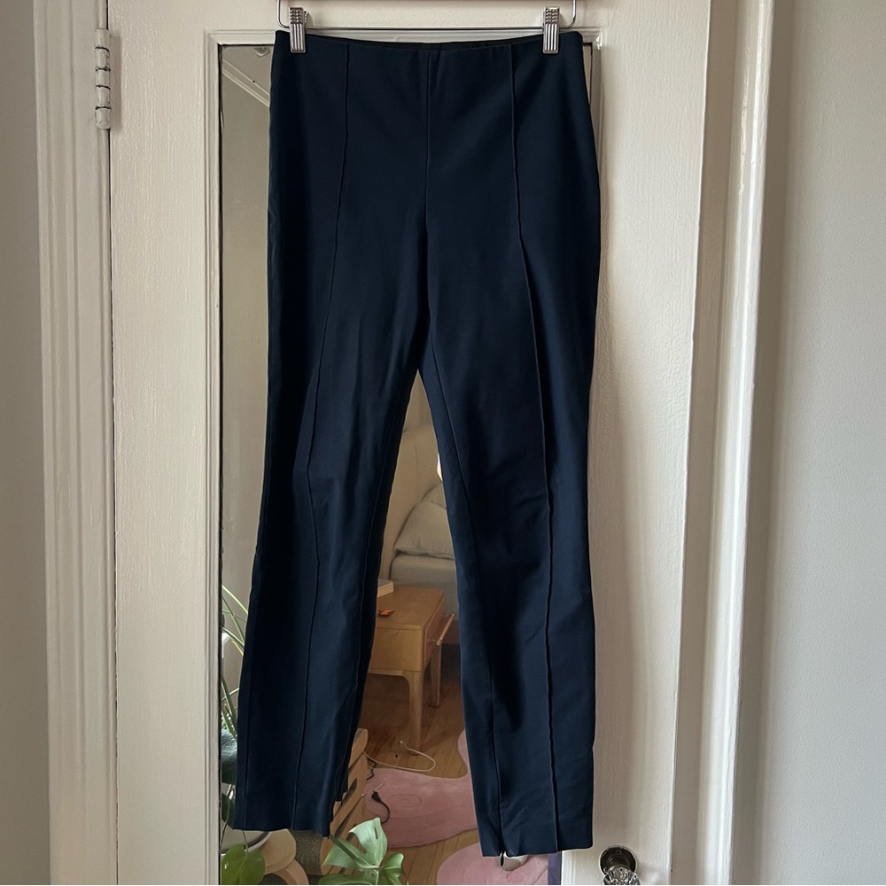 Theory Navy Blue Legging Slim Skinny Pants Side Zipper Sz. 6